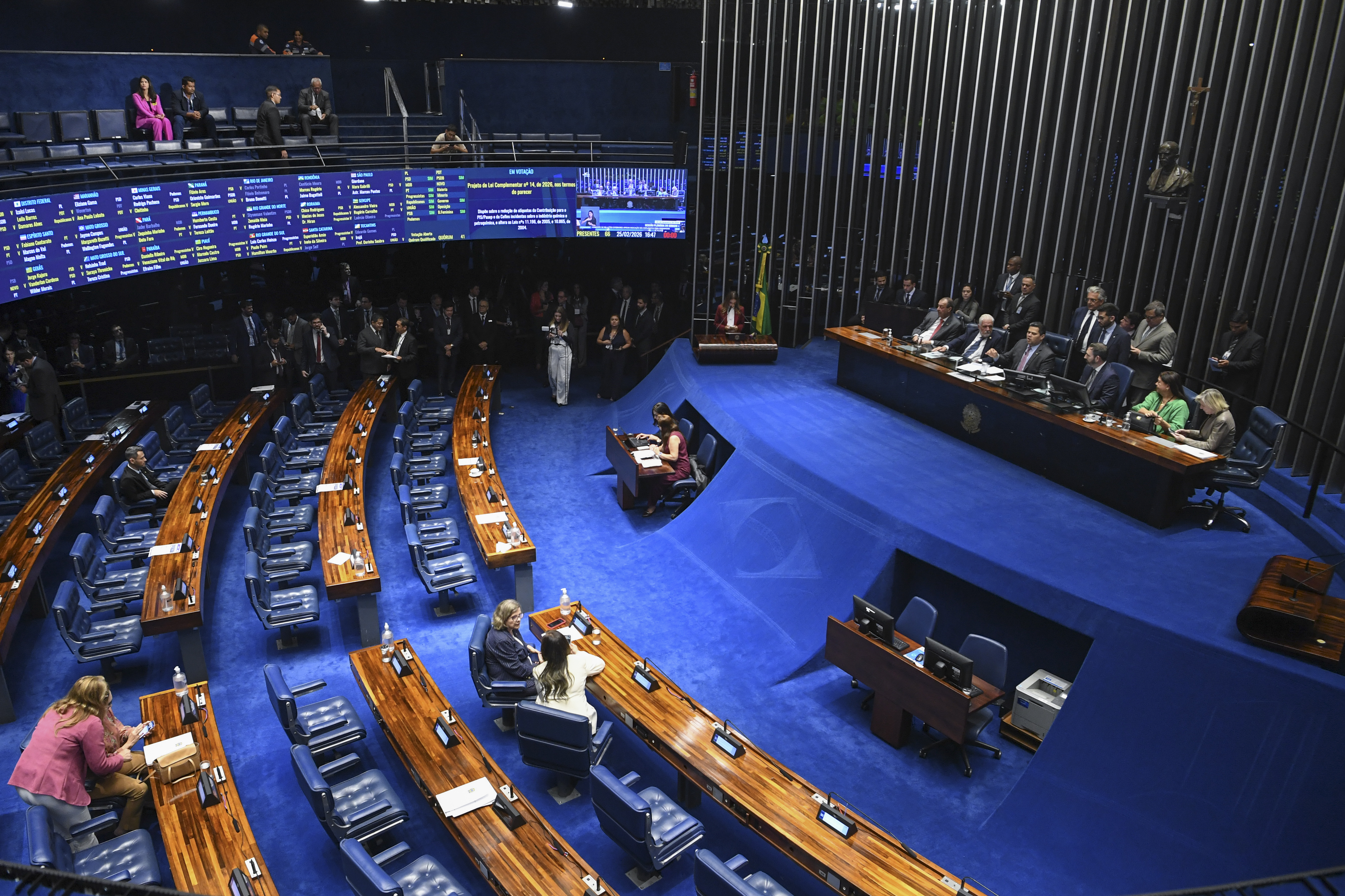 Plenário do Senado Federal durante sessão deliberativa ordinária. Ordem do dia.
