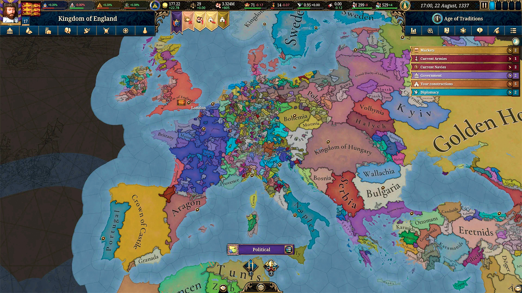 MAPA-M&Uacute;NDI -&ensp;Europa Universalis, do s&eacute;culo XV ao XIX: poder em m&atilde;os