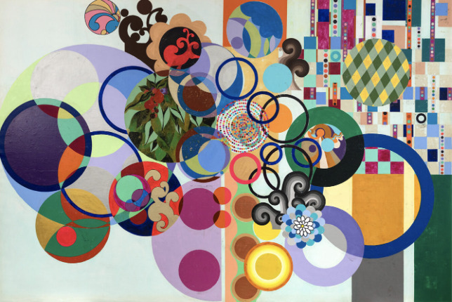 Beatriz Milhazes, Sinfonia Nordestina, 2008, acr&iacute;lica sobre tela. Cortesia Almeida & Dale