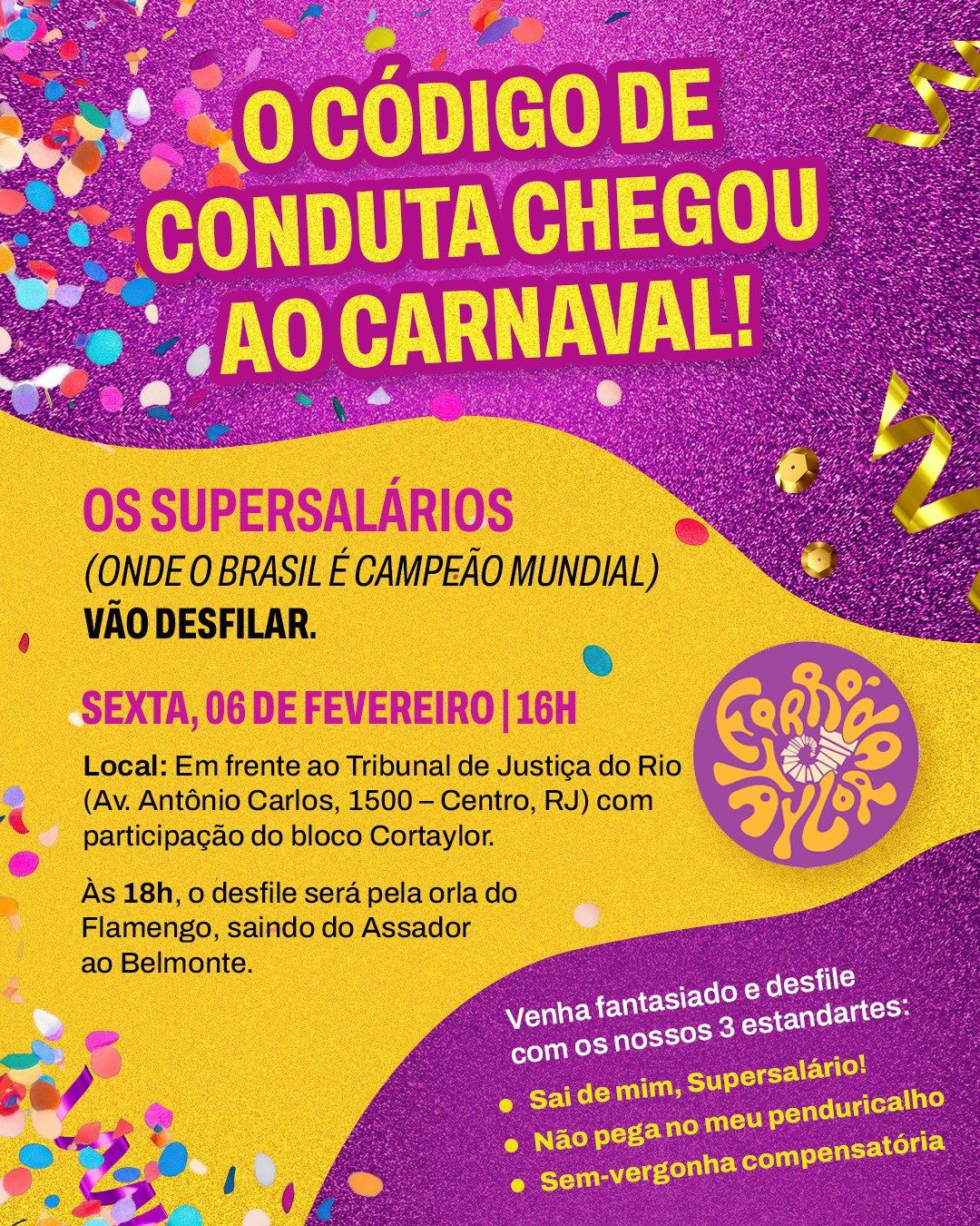 ‘Não pega no meu penduricalho’, o protesto bem humorado de bloco carnavalesco contra pacote fura-teto