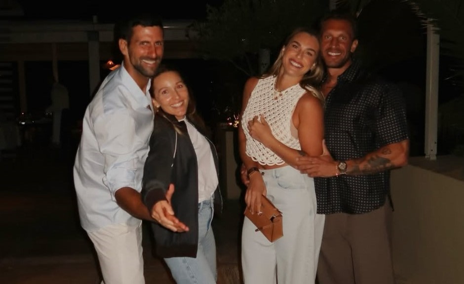 A reação de Novak Djokovic ao anel de noivado de Aryna Sabalenka