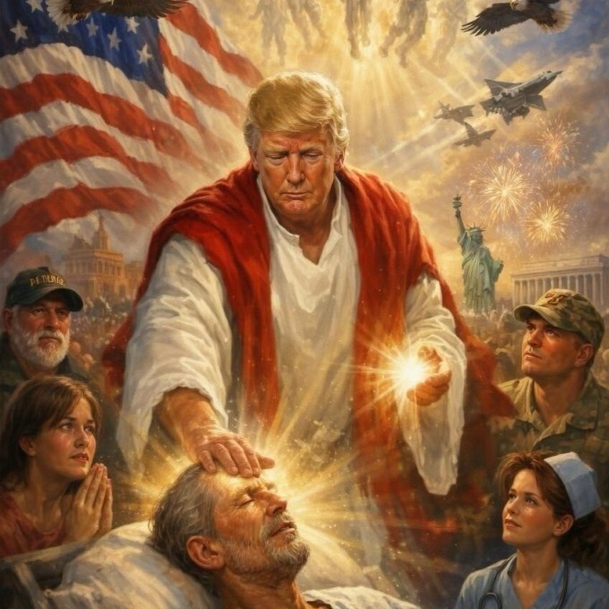 Após críticas, Trump apaga imagem gerada por IA de si mesmo como Jesus Cristo