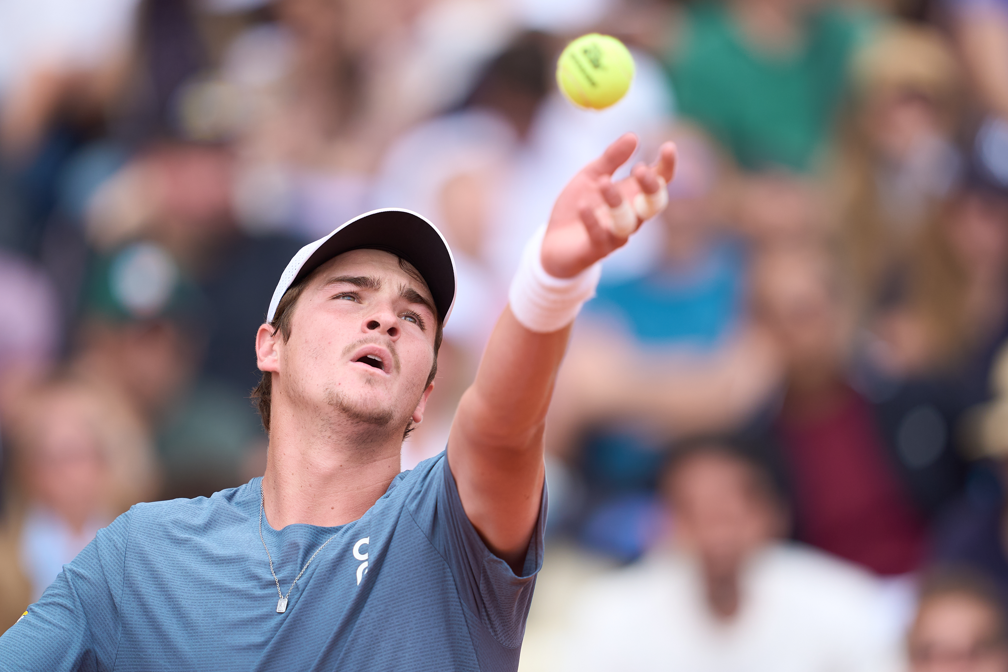 MONTE-CARLO, MONACO - APRIL 08: Joao Fonseca of Brazil serve during his Round of 32 match against Arthur Rinderknech of France on day four of the Rolex Monte-Carlo Masters at Monte-Carlo Country Club on April 08, 2026 in Monte-Carlo, Monaco. (Photo by Mateo Villalba/Getty Images)