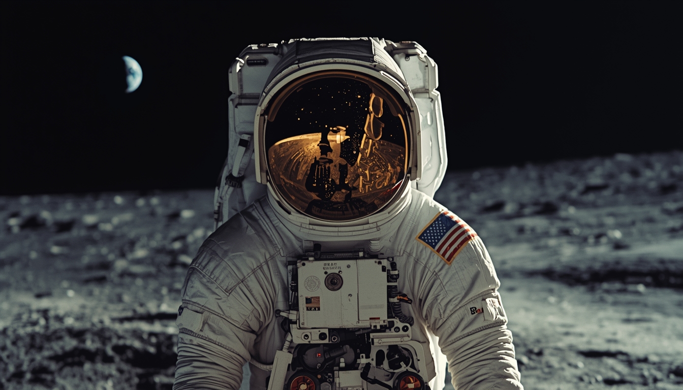 Leonardo AI Mulher astronauta na lua