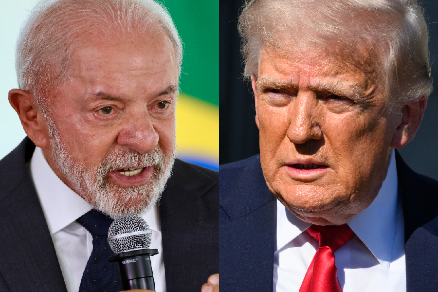 O presidente do Brasil, Luiz Inácio Lula da Silva; e o presidente dos Estados Unidos, Donald Trump