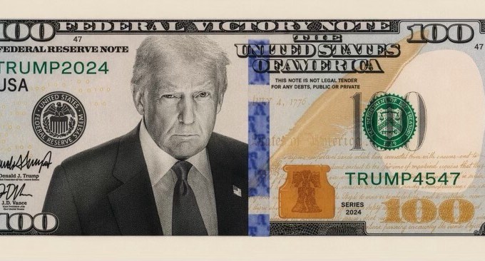 Trump publica imagem de cédula de 100 dólares com seu rosto: ‘Nota da vitória federal’