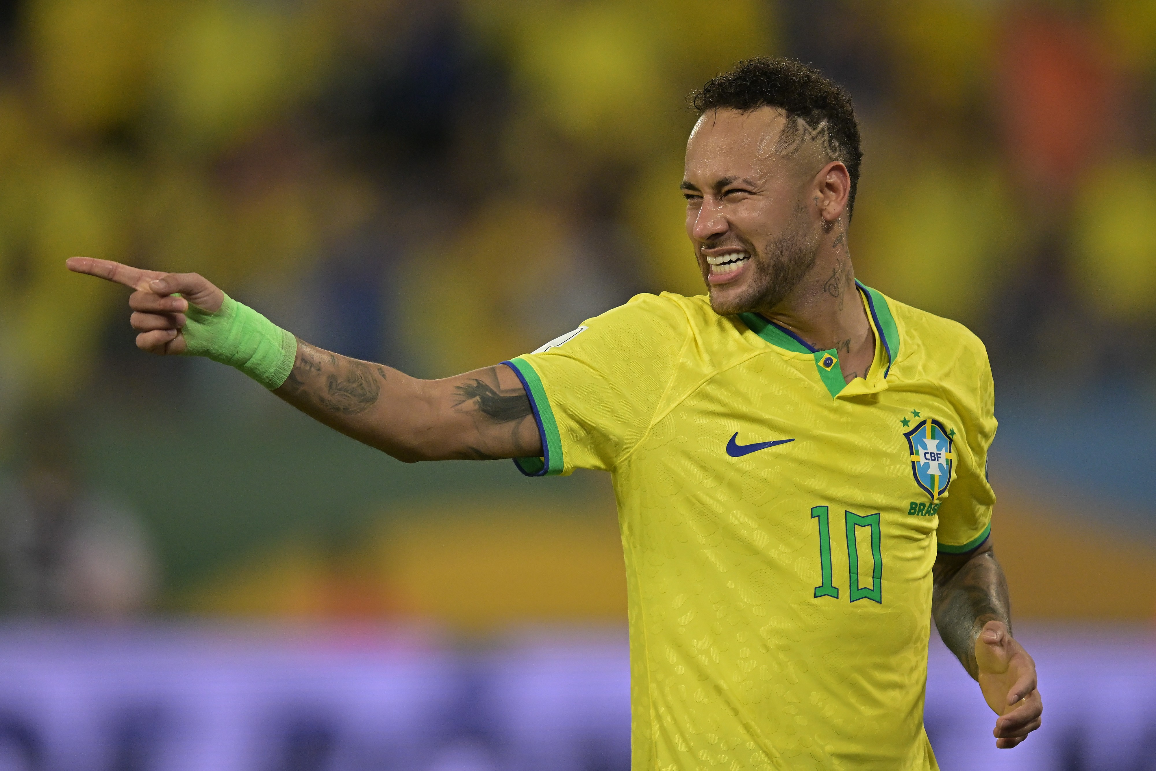 Neymar em ação pela seleção brasileira - 12/10/2023