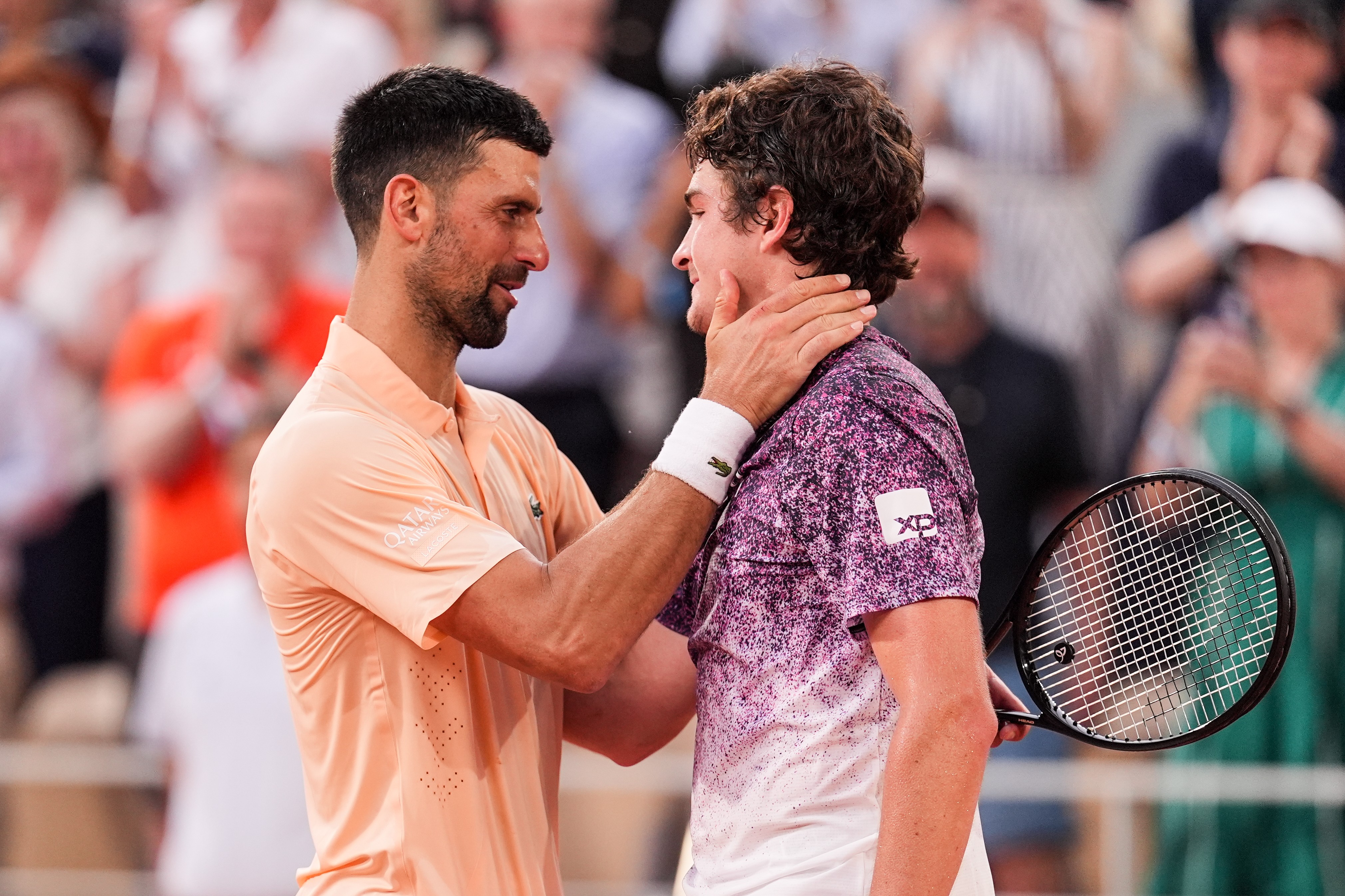 As palavras de Djokovic a João Fonseca após derrota em Roland Garros