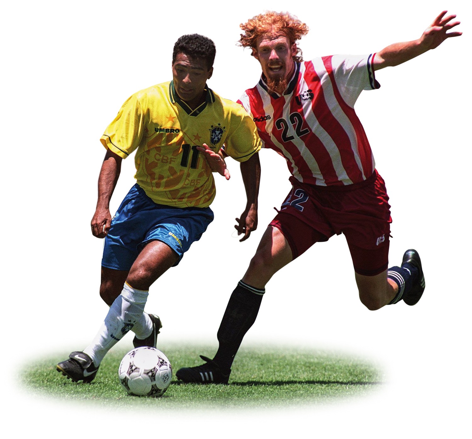 PASSADO -&ensp;Brasil e EUA em 1994: agora, 48 equipes na disputa do torneio