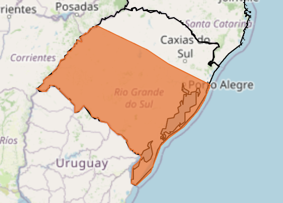 Defesa Civil emite alerta para tempestades no Rio Grande do Sul neste domingo