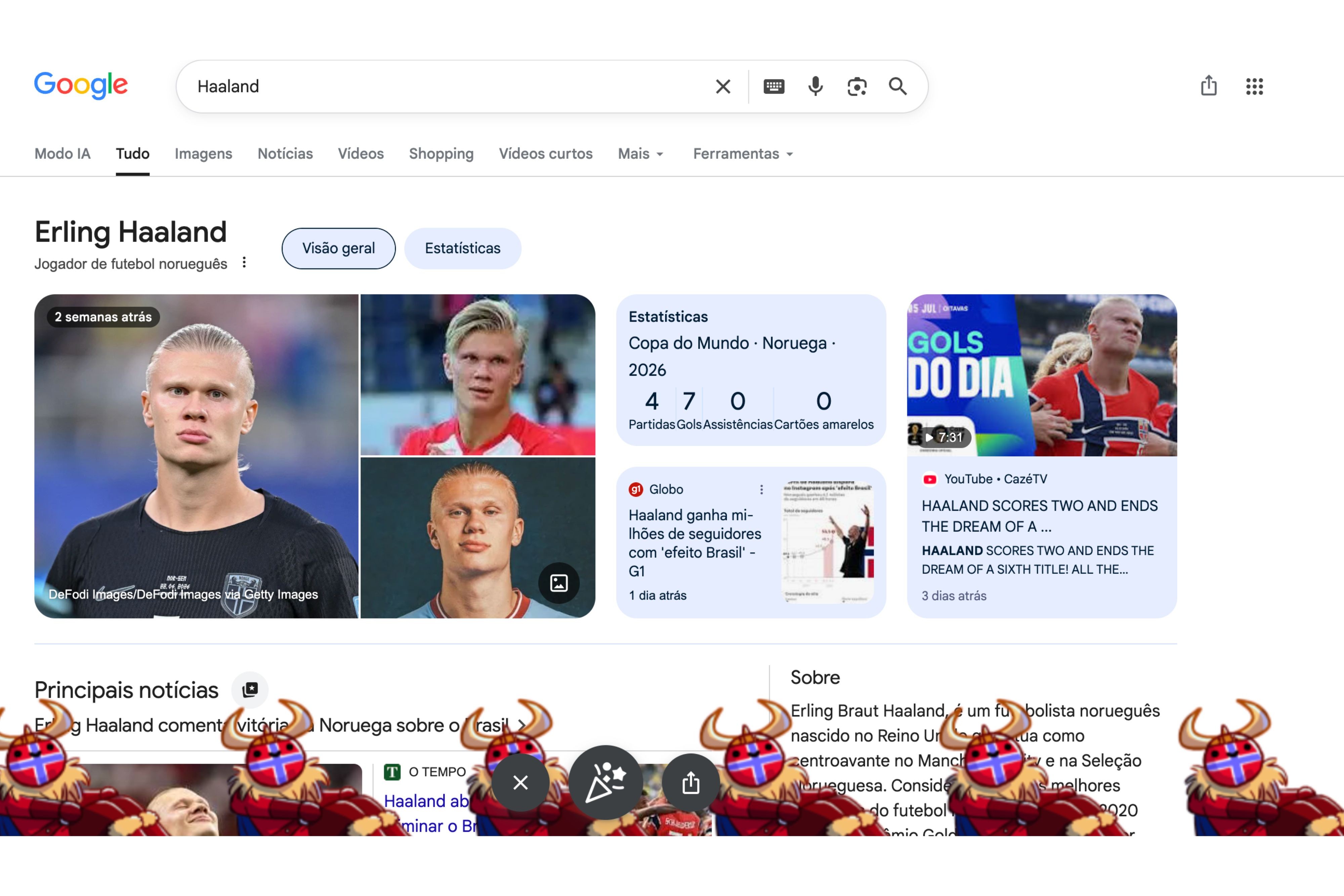 Haaland vira viking em homenagem criada pelo Google: entenda a surpresa