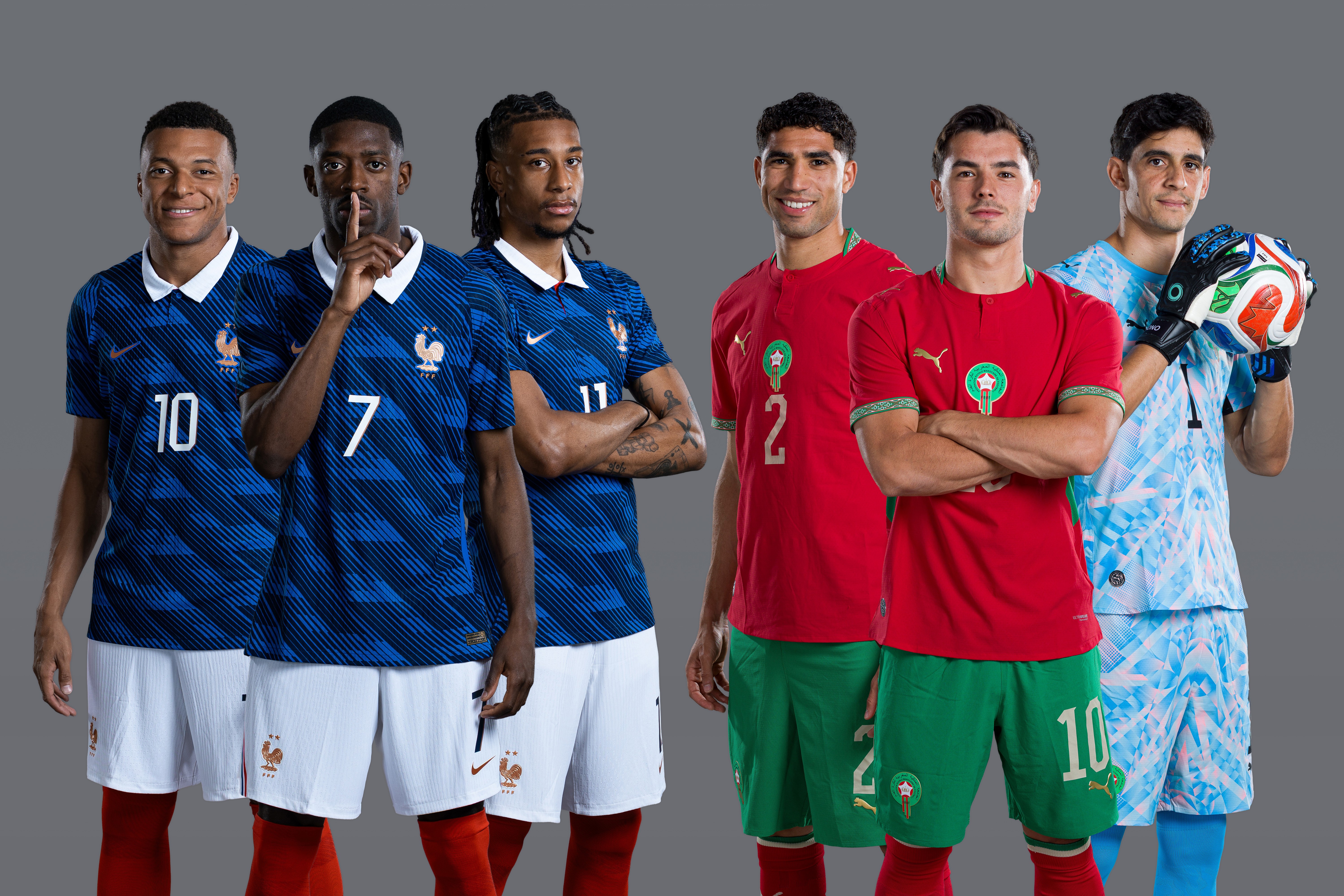 Mbappé x Hakimi: confira as escalações de França x Marrocos