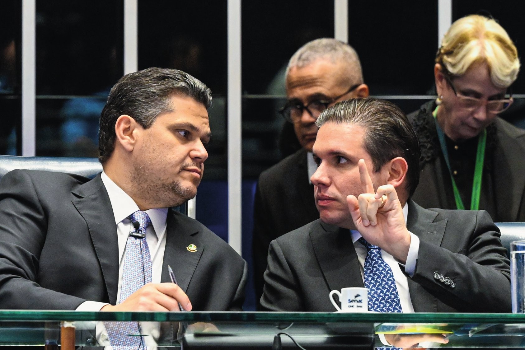 INACEIT&Aacute;VEIS -&ensp;Alcolumbre e Motta: os chefes do Legislativo protestaram contra as determina&ccedil;&otilde;es do STF
