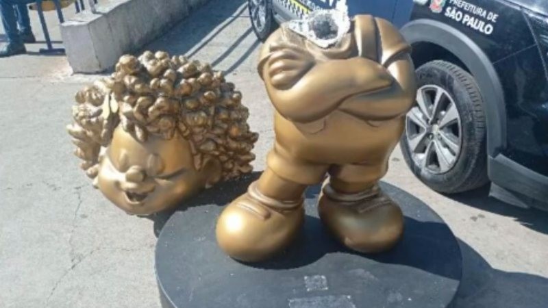 Estátua de personagem da Turma da Mônica tem a cabeça arrancada em SP