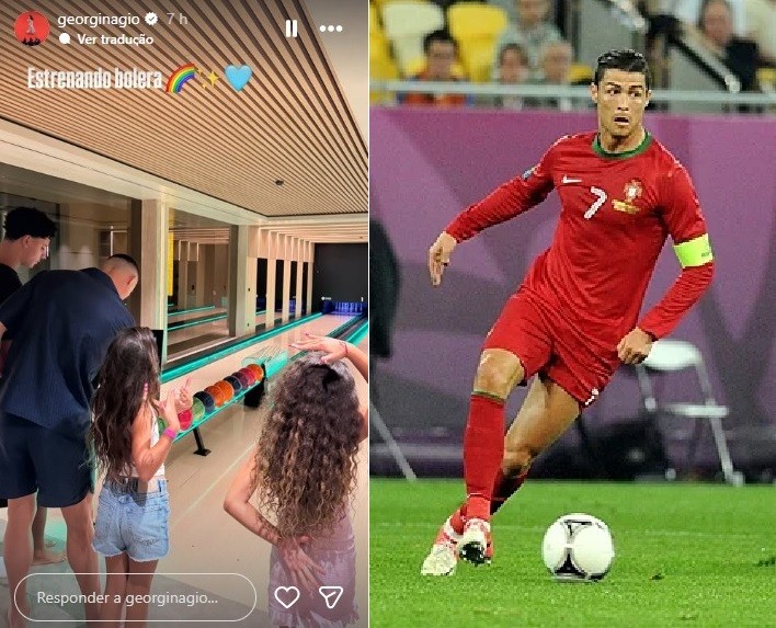 Cristiano Ronaldo troca a bola do gramado pela das pistas de boliche