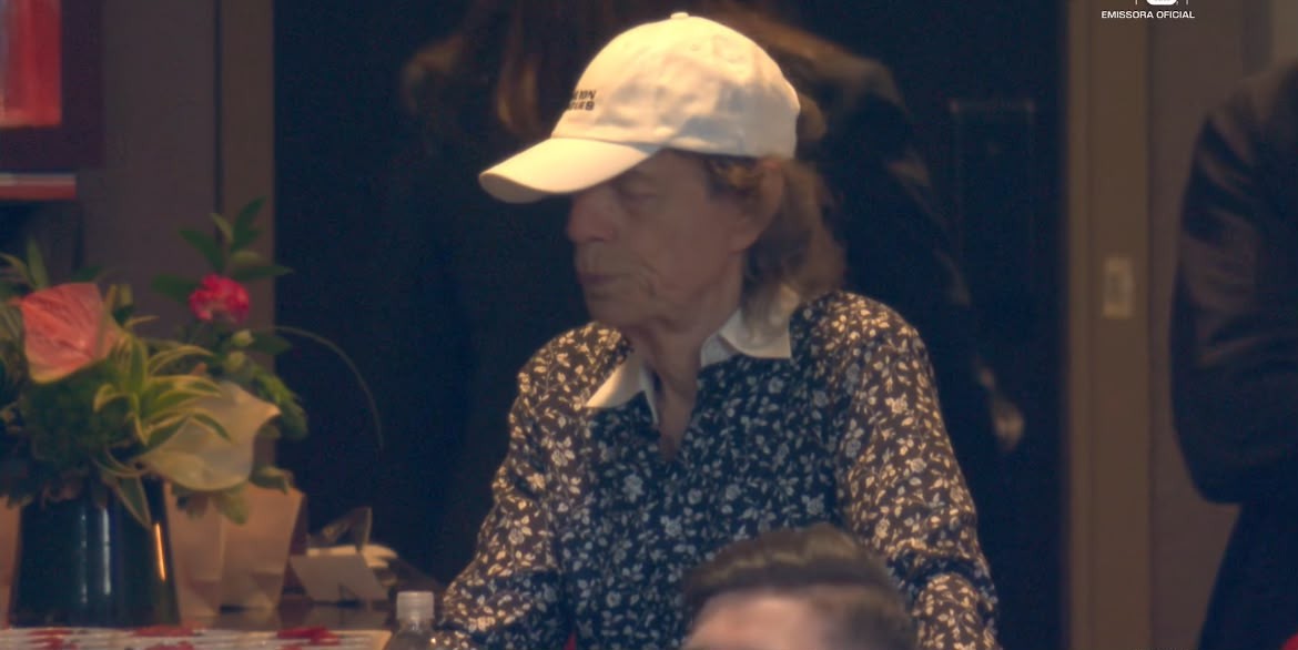 A reação de Mick Jagger ao gol da Argentina contra Inglaterra na Copa