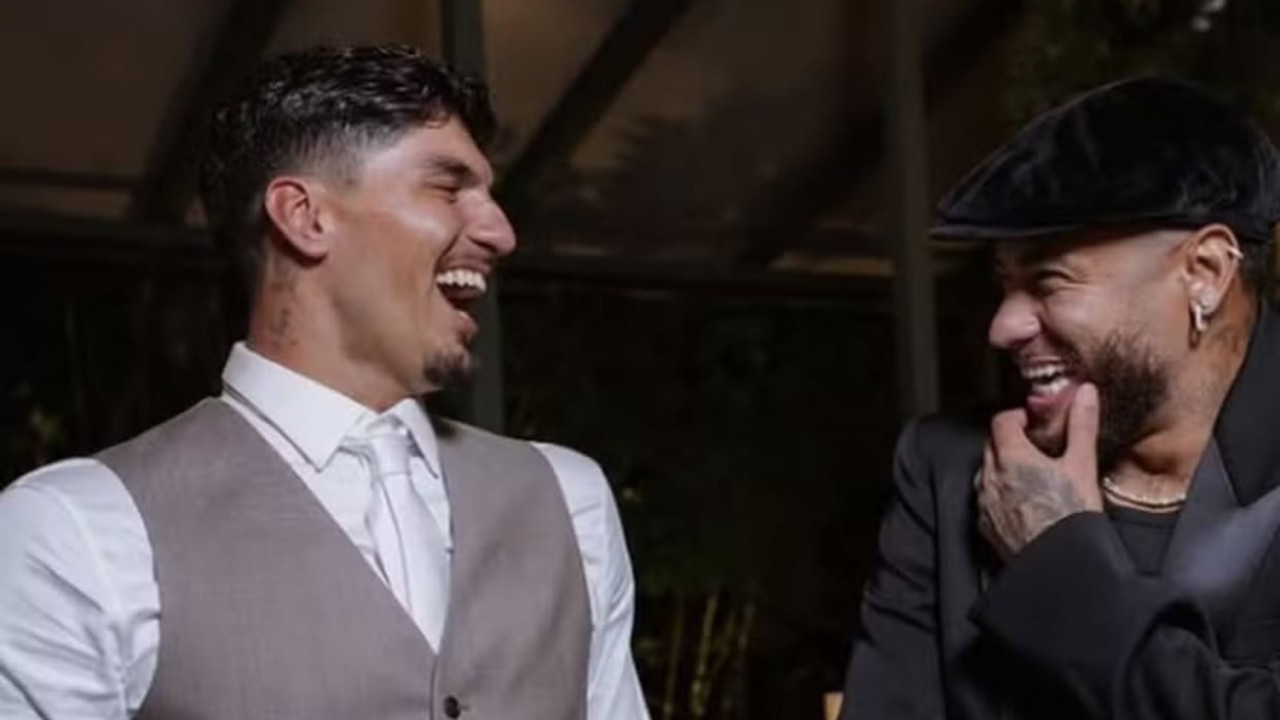Neymar explica por que foi o único a vestir preto no casamento de Medina