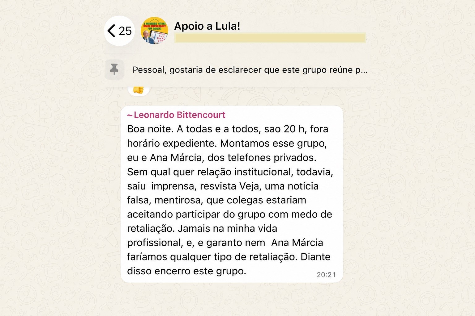 Após vazamento, diretor do INSS anuncia fim de grupo de campanha para Lula