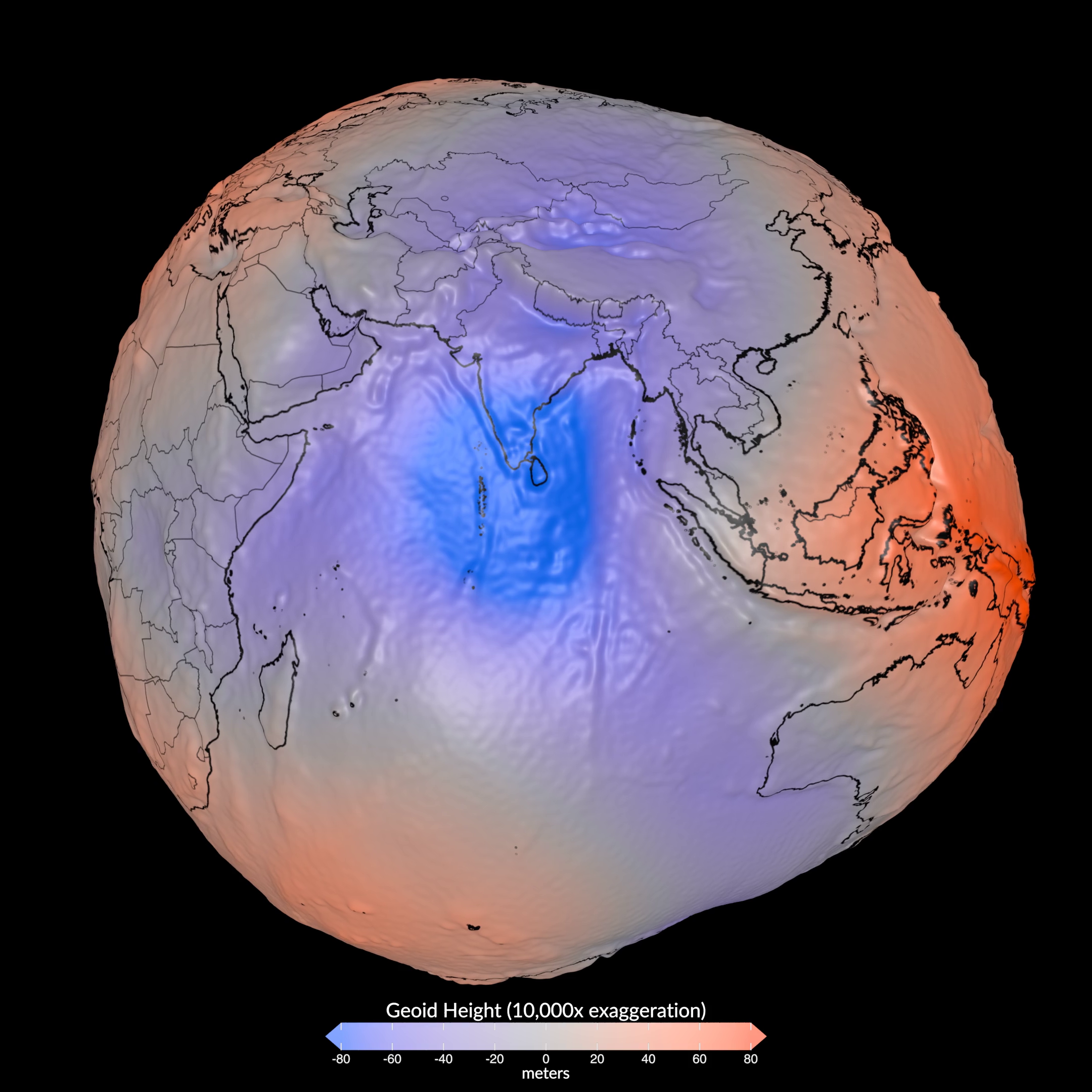 Nasa divulga mapa tridimensional da Terra em formato assimétrico