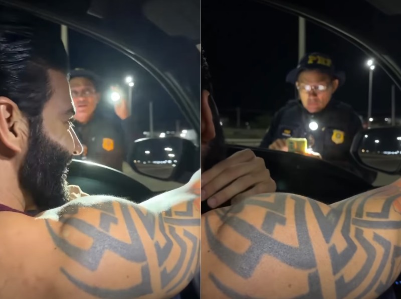 Gusttavo Lima surpreende policiais ao ser parado em blitz