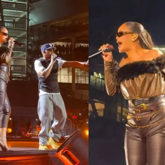 “Enferrujada”: Rihanna faz aparição surpresa em show de Jay-Z