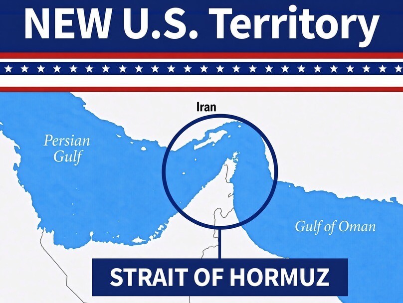 ⁠Trump publica imagem que mostra Ormuz como ‘novo território dos EUA’; Irã rebate
