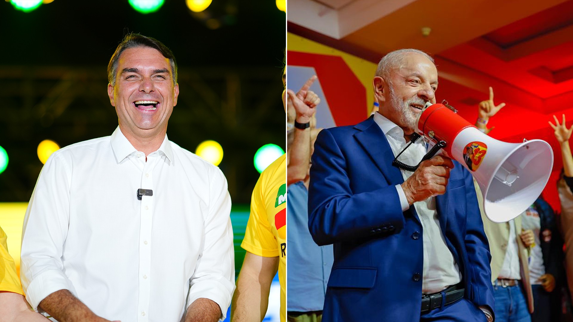 A distância entre Flávio Bolsonaro e Lula nas pesquisas eleitorais divulgadas nos últimos dias
